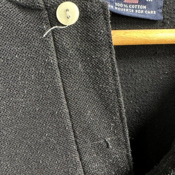 Polo Ralph Lauren Sport Mens Polo Shirt Black Red Embroidered Collared Size M - Picture 5 of 8